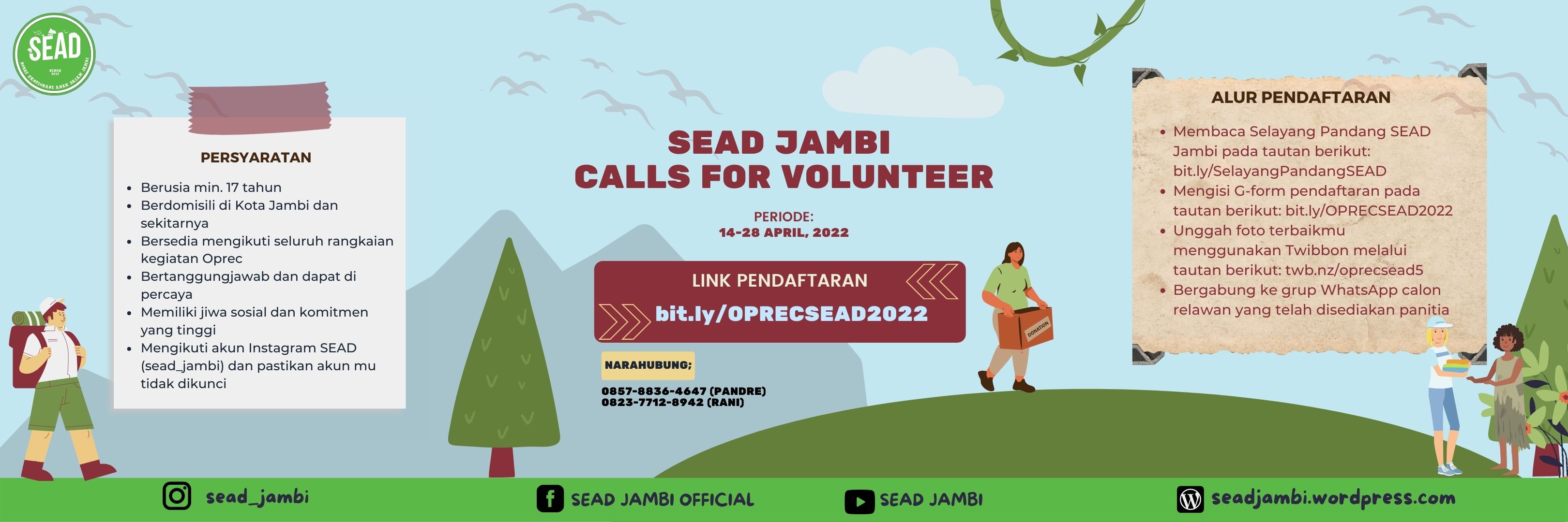 OPEN RECRUITMENT RELAWAN SEAD JAMBI KE 5