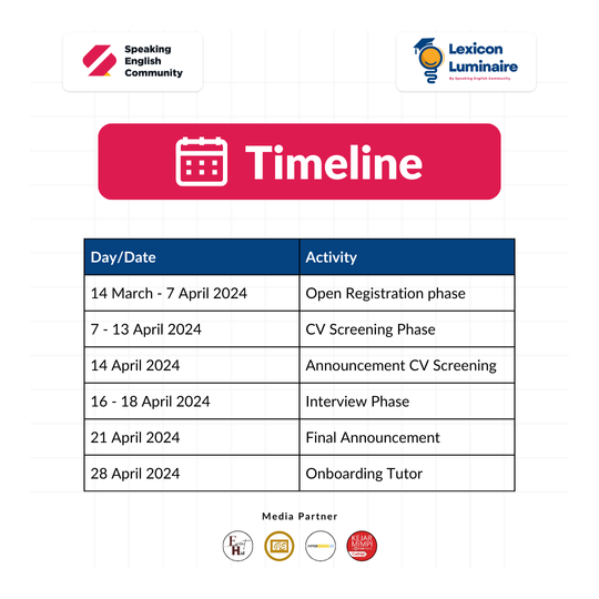 Galeri aktivitas Lexicon Luminaire: Volunteer Online English Tutor ke-6