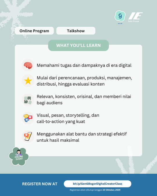 Galeri aktivitas Digital Content Creator Class ke-3