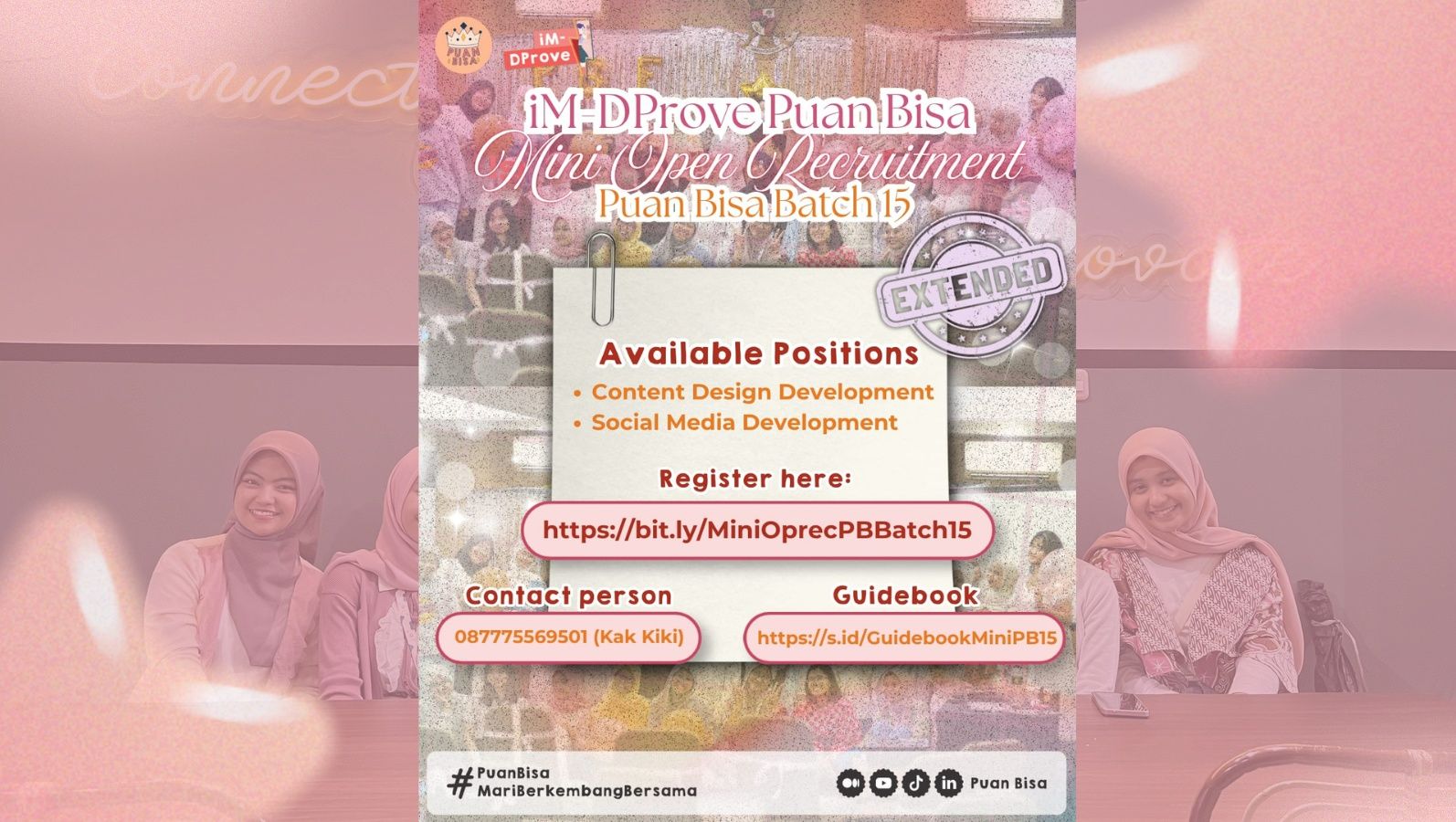 MINI OPEN RECRUITMENT PUAN BISA BATCH 15