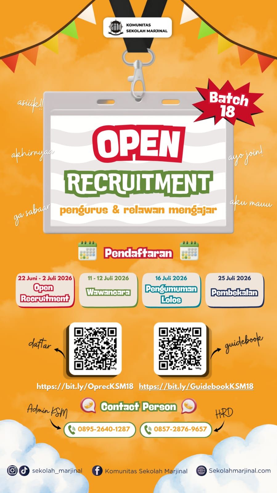 Galeri aktivitas 📞 OPEN RECRUITMENT PENGURUS & RELAWAN #18 ✨🥳 ke-2