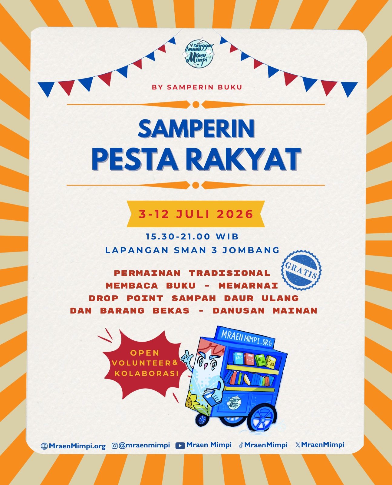 Galeri aktivitas Volunteer Samperin Pasar Rakyat ke-10