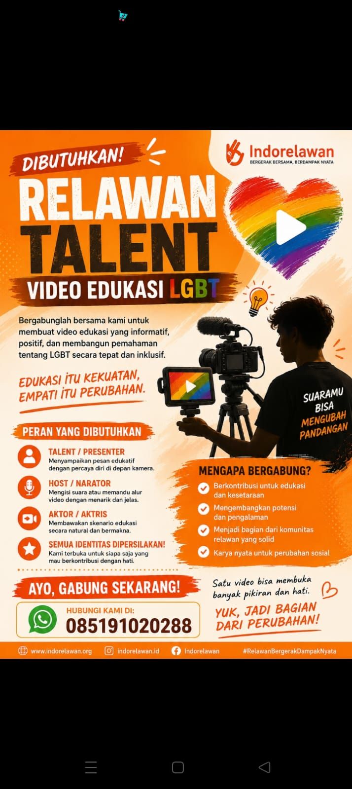 Galeri aktivitas Relawan Talent  Video Edukasi LGBT ke-2