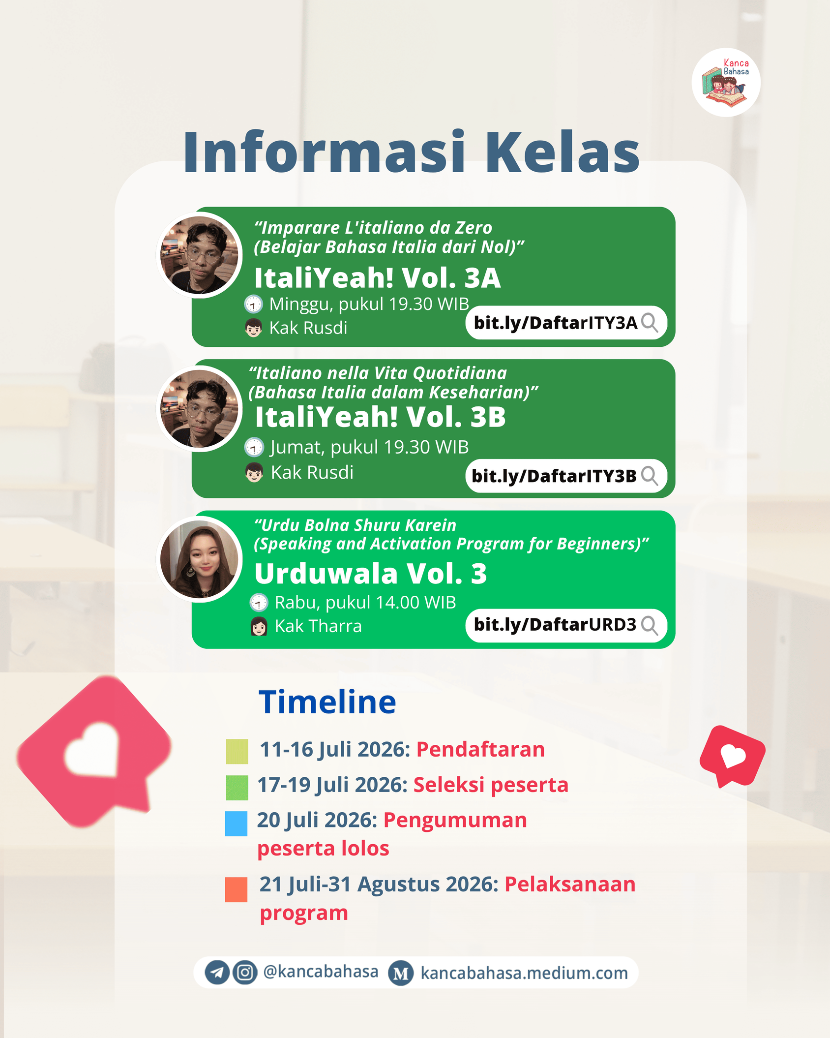 Galeri aktivitas Belajar Bahasa Asing GRATIS by Kanca Bahasa ke-6