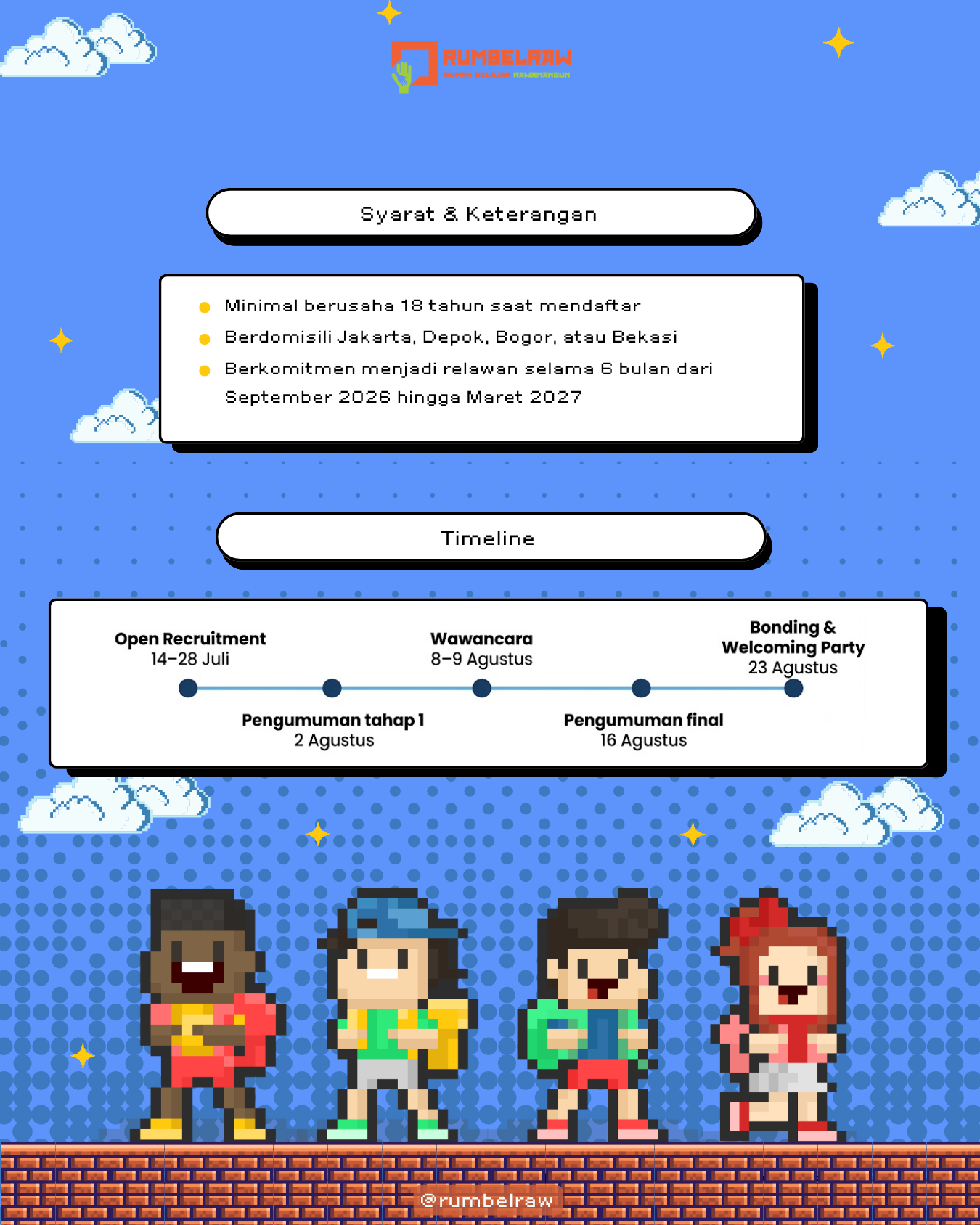 Galeri aktivitas Open Recruitment Volunteer Rumbelraw Batch 8 ke-2
