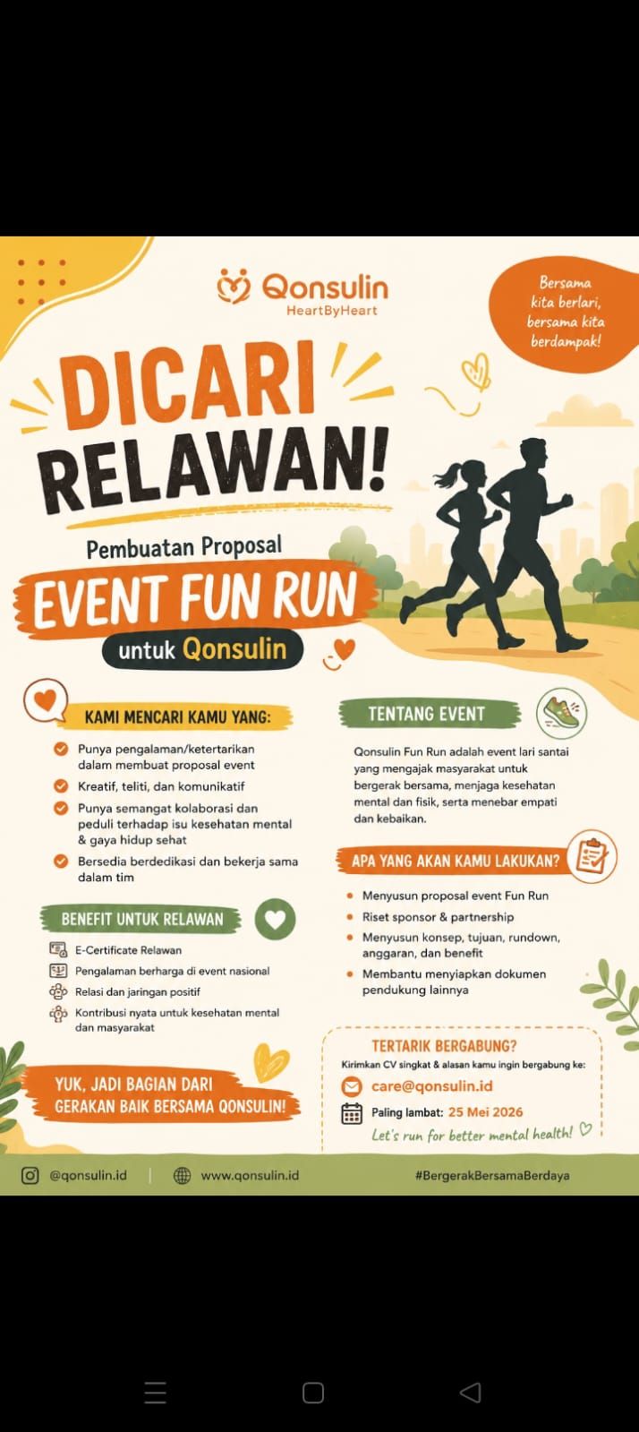 Galeri aktivitas Relawan  membuat Proposal Event Fun Run ke-2