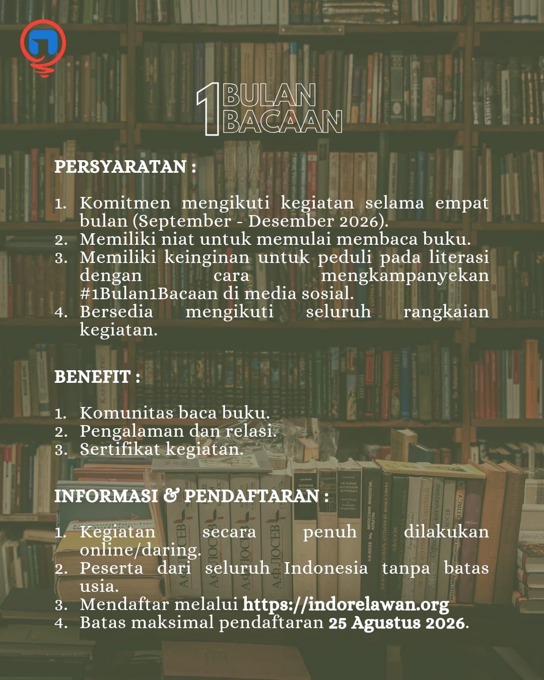 Galeri aktivitas Gerakan Membaca; 1 Bulan, 1 Bacaan ke-3