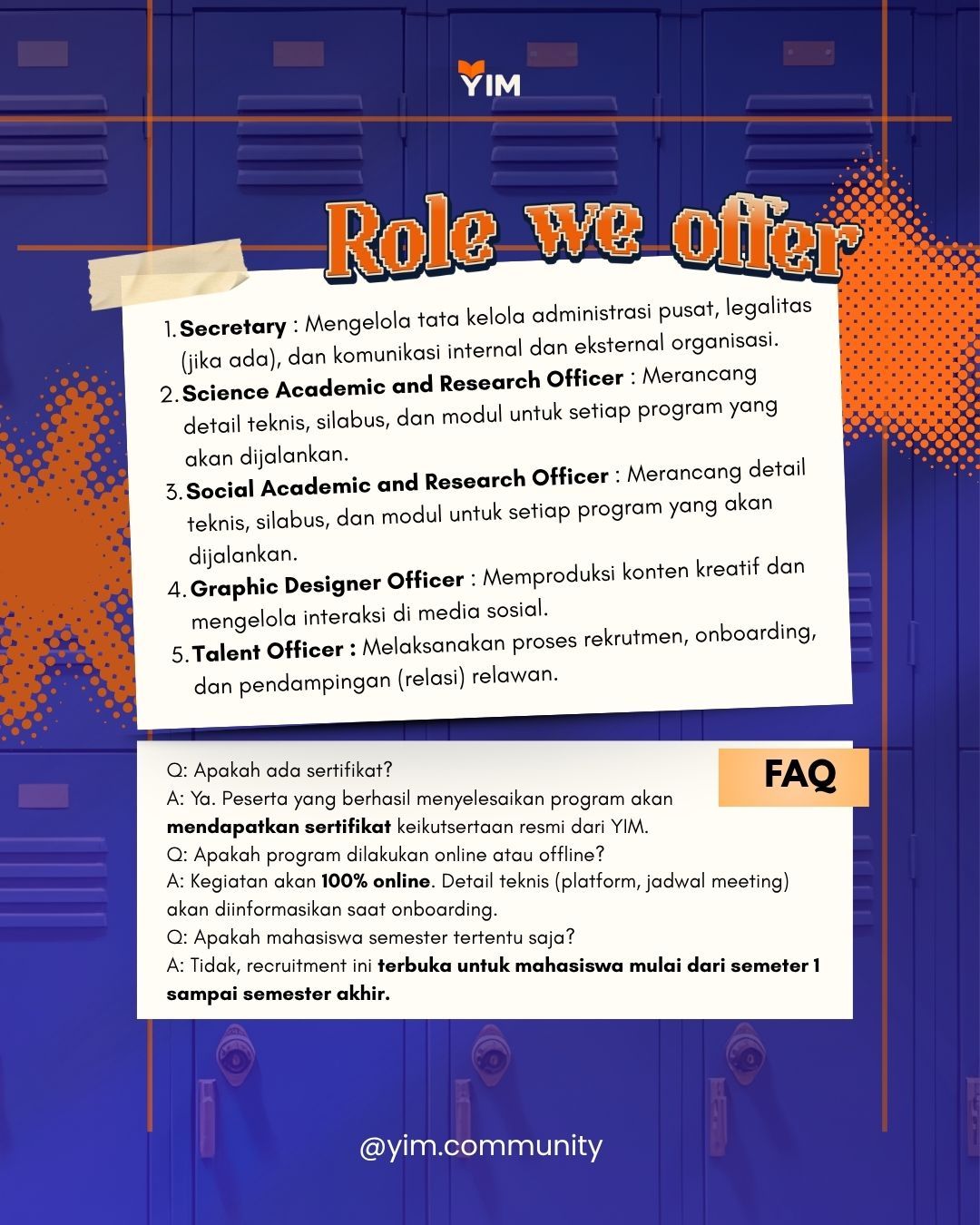 Galeri aktivitas Recruitment: Internal Team YIM Phase 2 ke-4