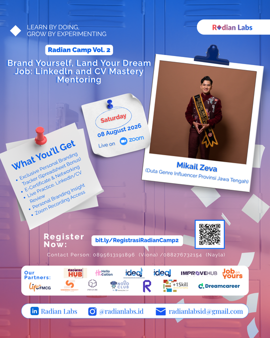 Galeri aktivitas RadianCamp Vol.02: LinkedIn & CV Mastery Mentoring ke-2