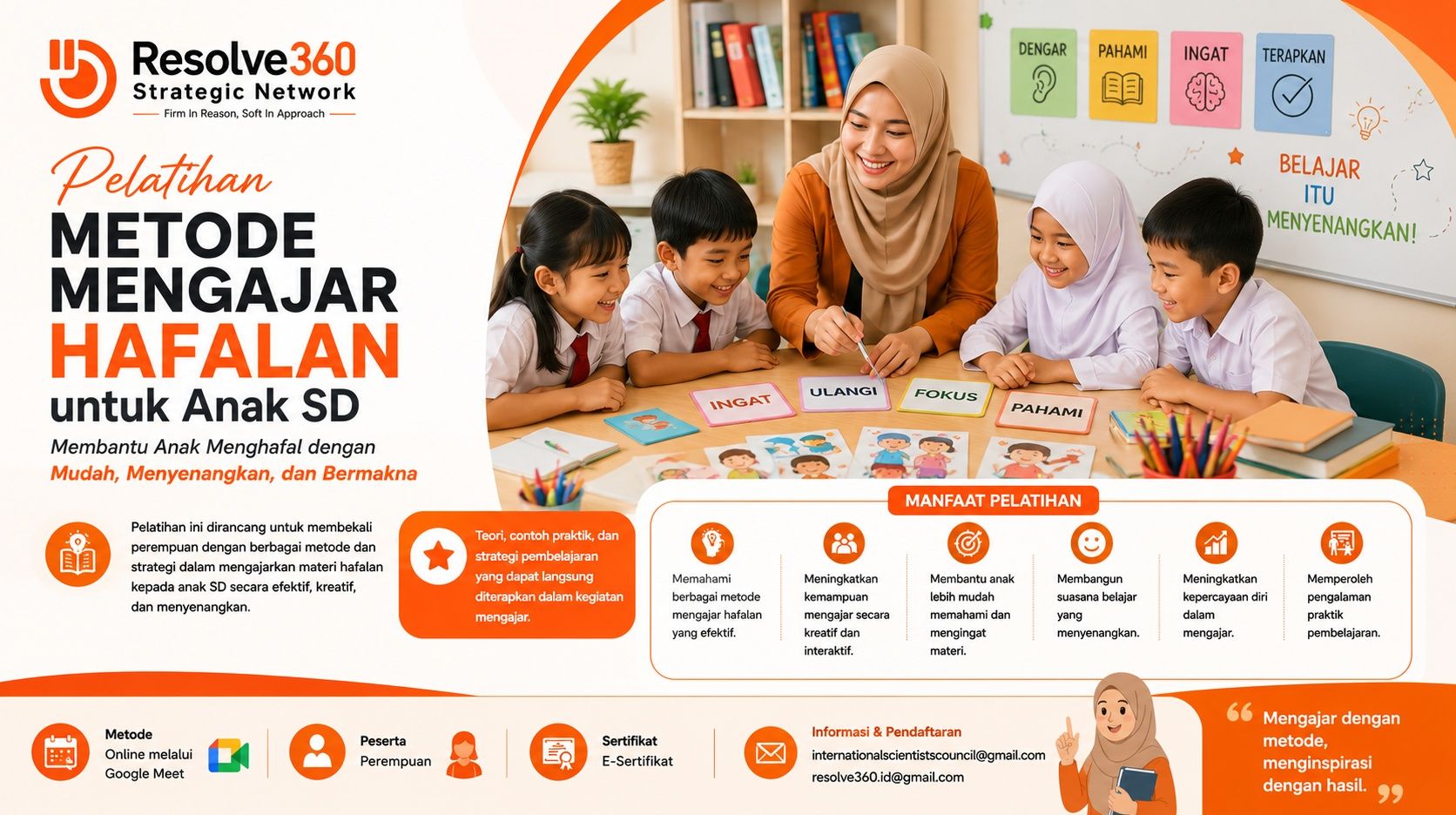 Pelatihan Wanita Mengajar Hafalan Siswa/i SD