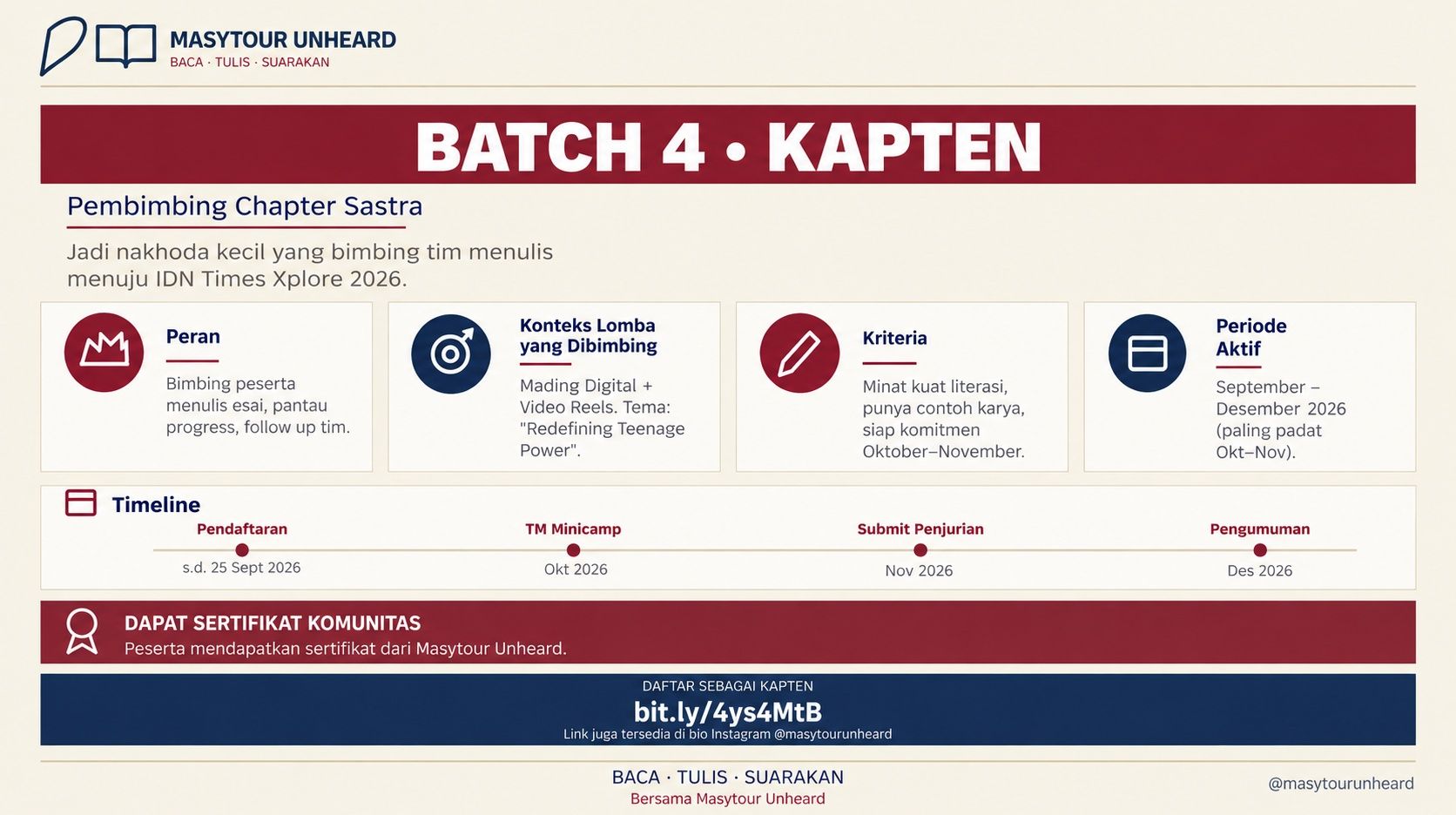 Kapten Batch 4 - IDN Times Xplore 2026