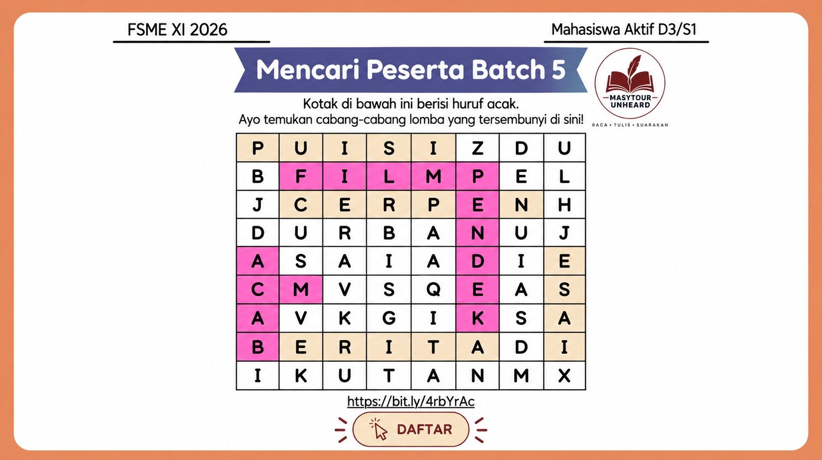 Peserta Batch 5 - Festival Sastra ME XI 2026