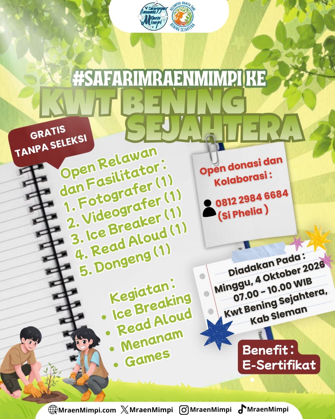 Galeri aktivitas #SAFARIMRAENMIMPI KE KWT BENING SEJAHTERA ke-3