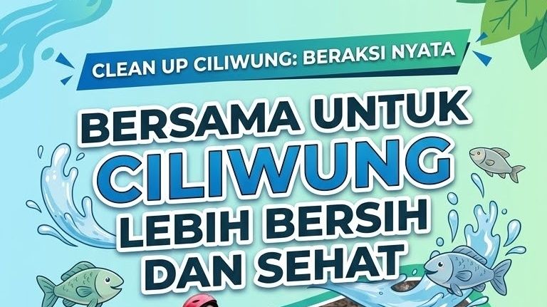 Clean up di sungai Ciliwung 