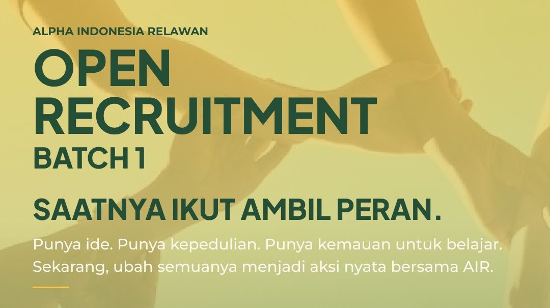 Open Recruitment Alpha Indonesia Relawan Batch 1