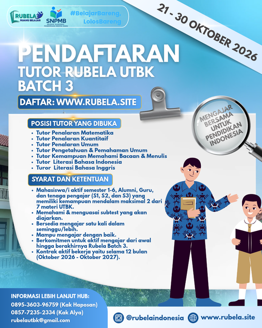 Galeri aktivitas REKRUTMEN TUTOR UTBK by RUBELA INDONESIA ke-2